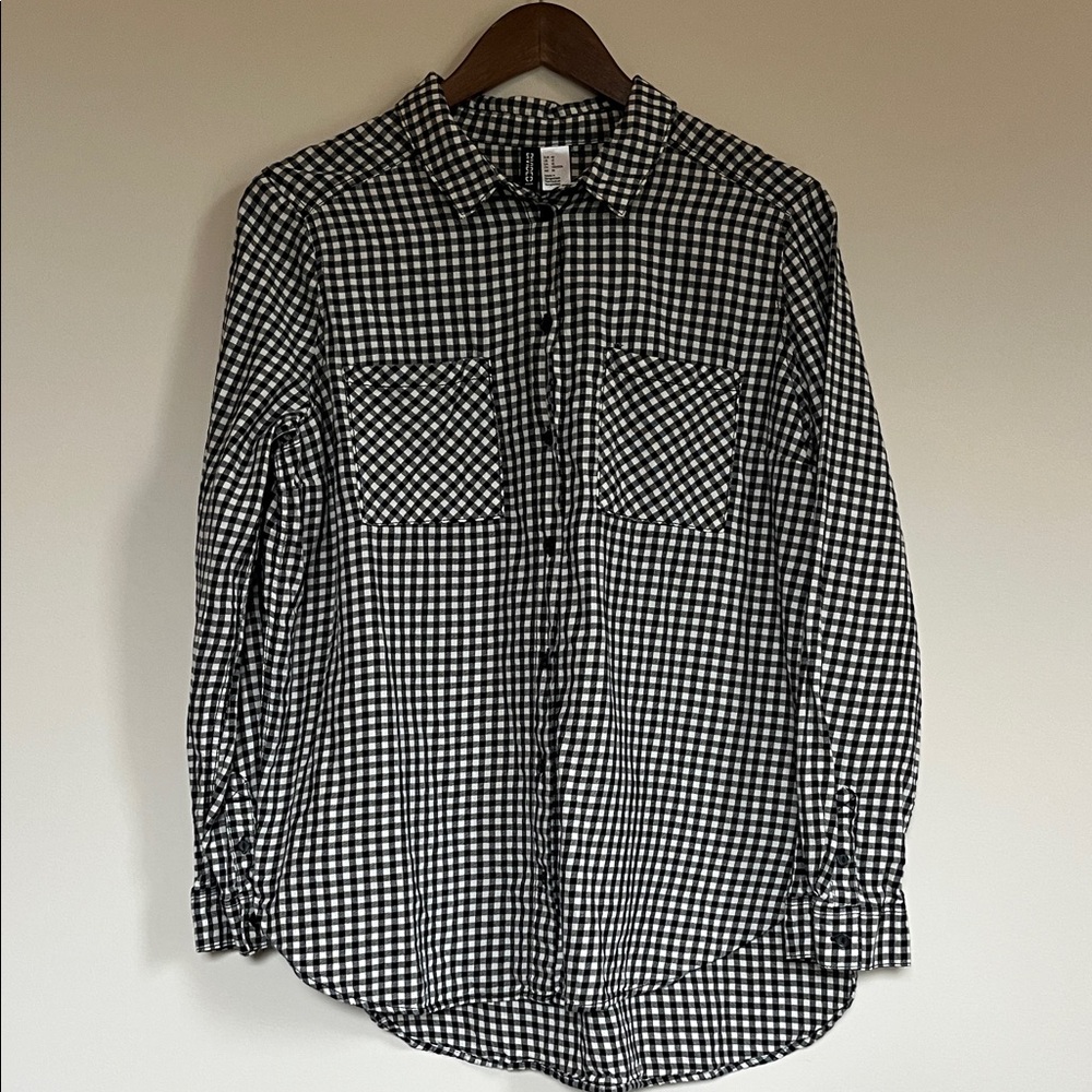 Divided Black & White Gingham Button-Up Shirt